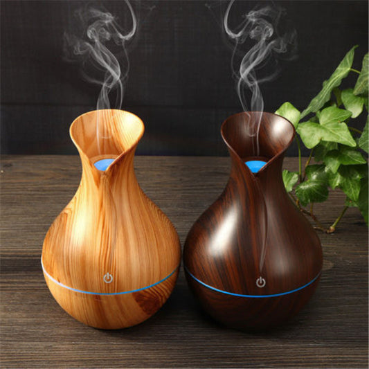 Vase Shape Wood Grain Air Humidifier